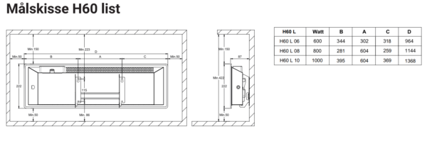 Glamox Panelovn H60 L Serien 230V Hvit - Bilde 2