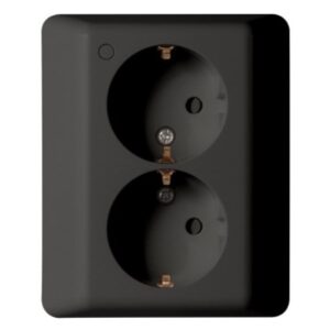 Futurehome smarthus stikk innfelt 2x16A sort